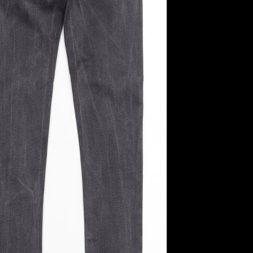 Dorothy Perkins Womens Grey  Cotton Skinny Jeans Size 8 L28 in Slim Zip
