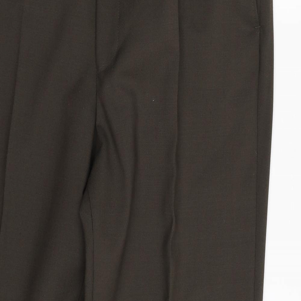DG's Prestige Mens Green  Polyester Dress Pants Trousers Size 38 in L31 in Regular Zip