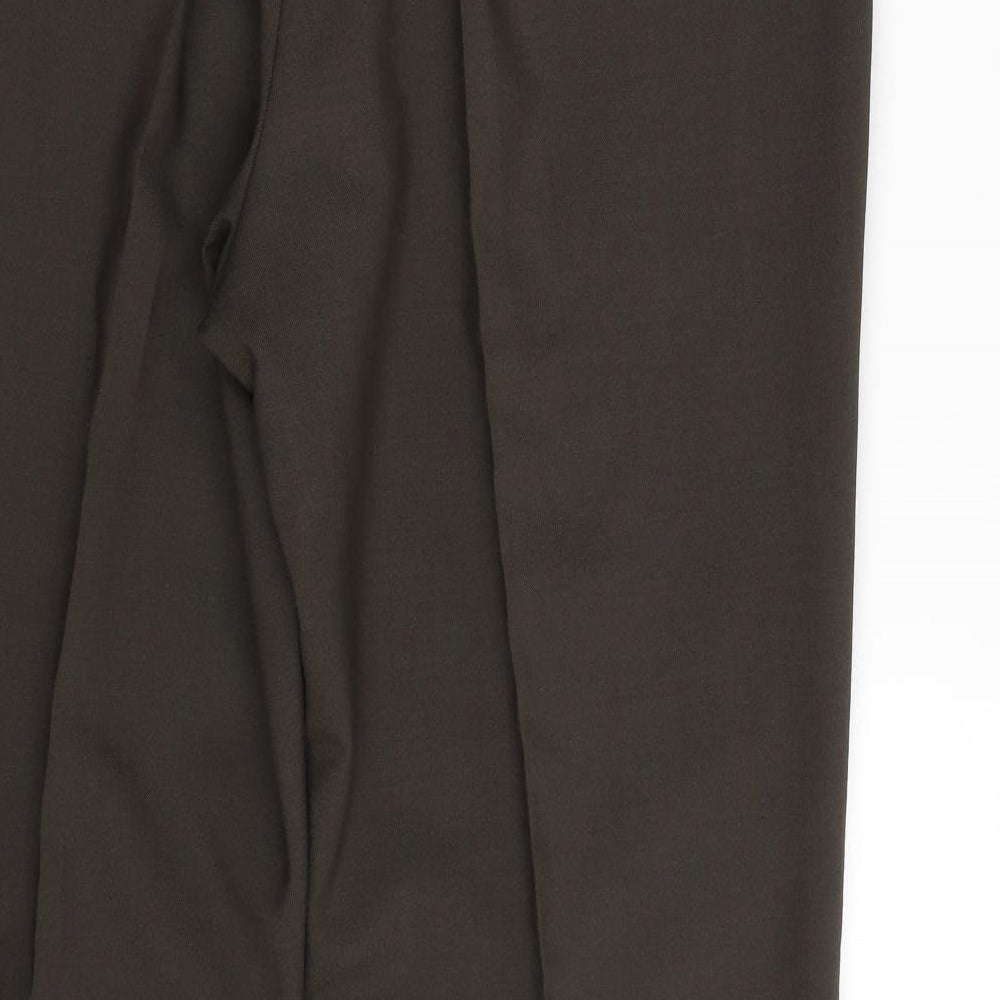 DG's Prestige Mens Green  Polyester Dress Pants Trousers Size 38 in L31 in Regular Zip