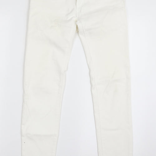 Toxik3 Womens White  Cotton Skinny Jeans Size 8 L26 in Slim Zip