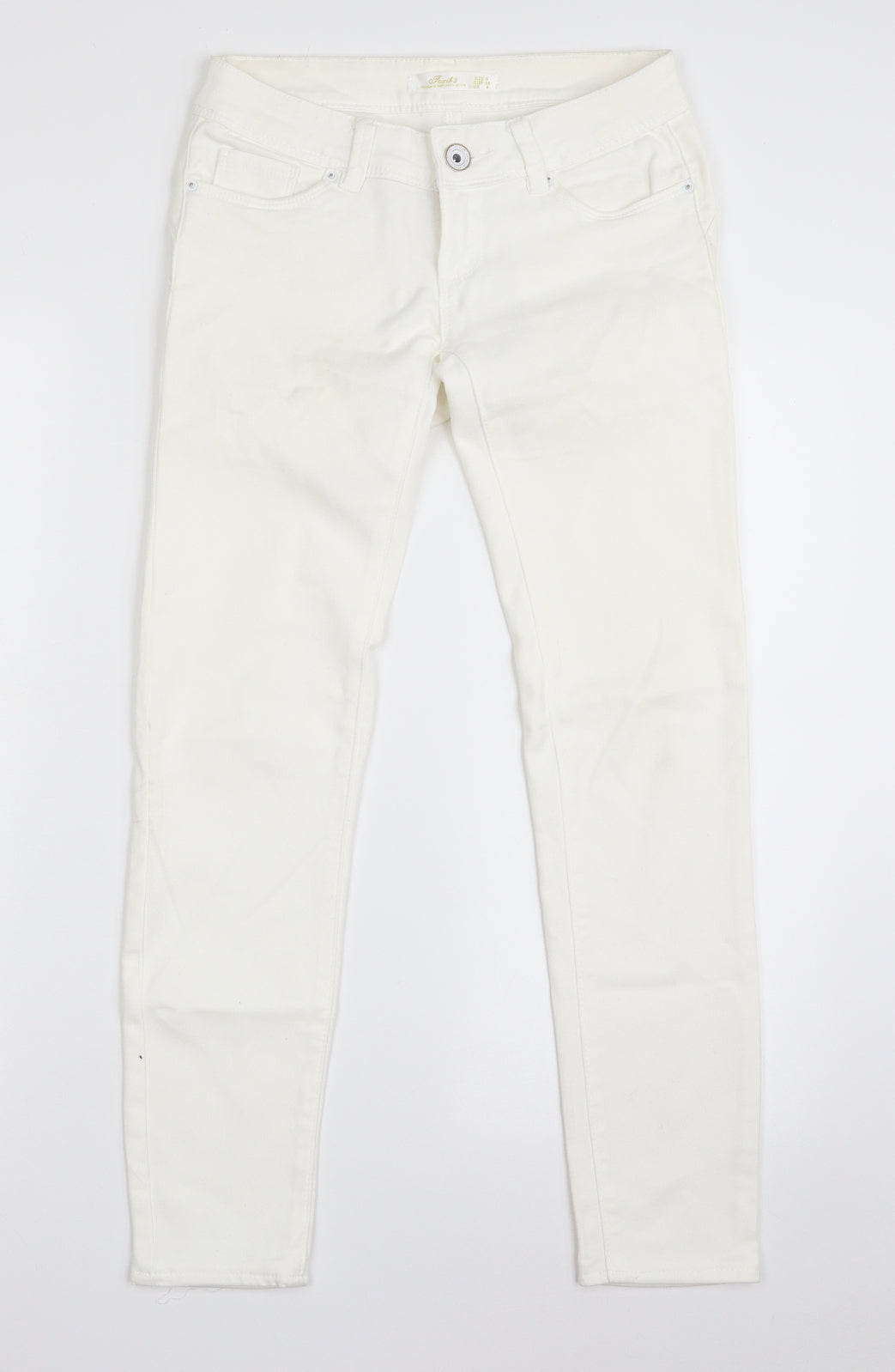 Toxik3 Womens White  Cotton Skinny Jeans Size 8 L26 in Slim Zip