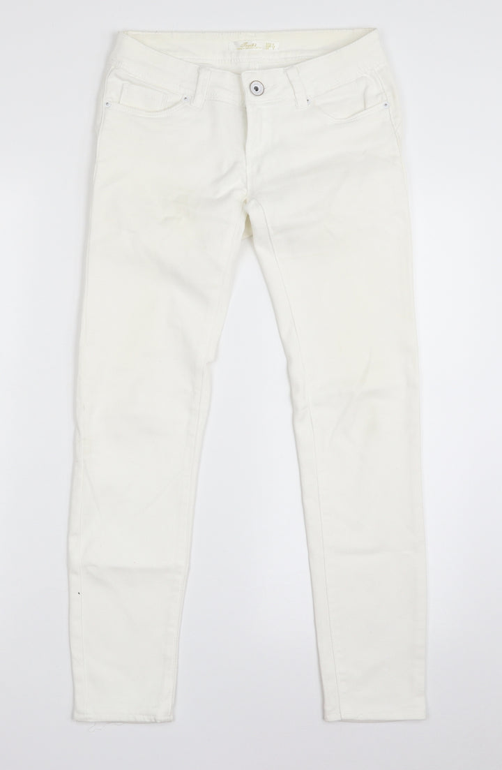 Toxik3 Womens White Cotton Skinny Jeans Size 8 L26 in Slim Zip