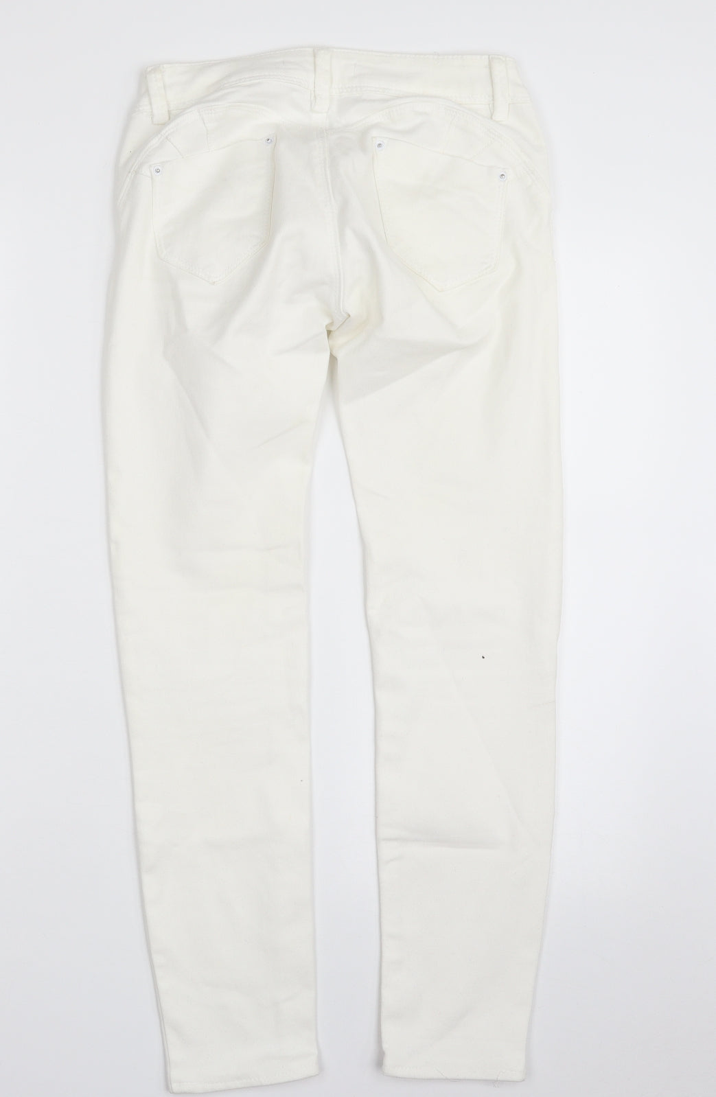 Toxik3 Womens White  Cotton Skinny Jeans Size 8 L26 in Slim Zip