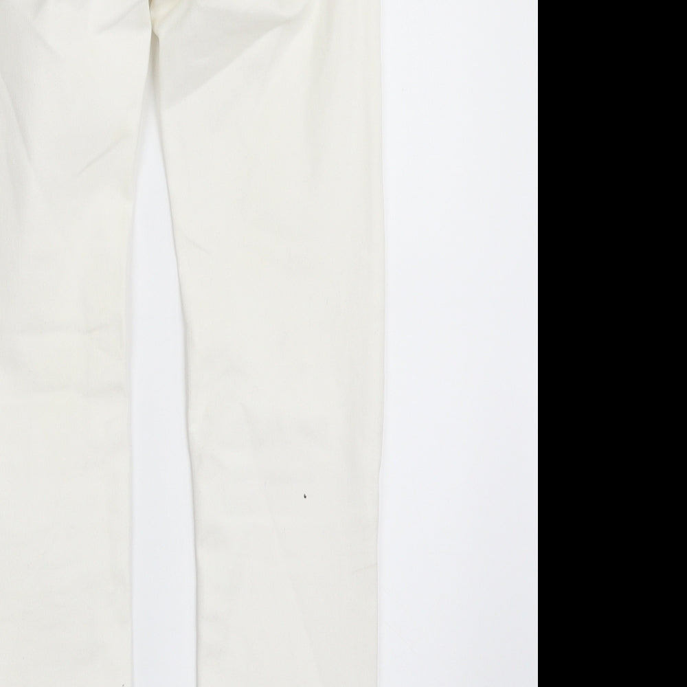 Toxik3 Womens White  Cotton Skinny Jeans Size 8 L26 in Slim Zip