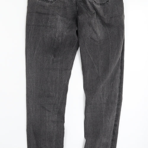 Denim & Co. Womens Grey  Cotton Skinny Jeans Size 8 L27 in Slim Zip