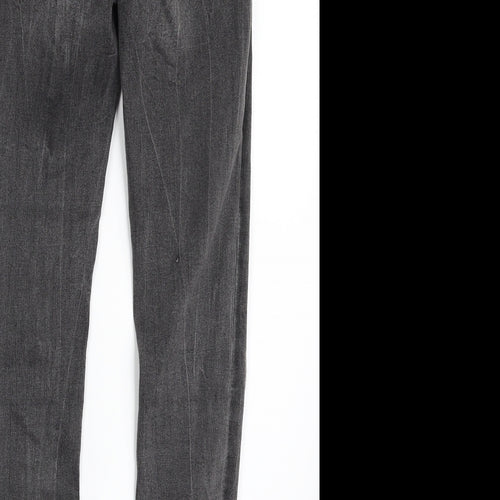 Denim & Co. Womens Grey  Cotton Skinny Jeans Size 8 L27 in Slim Zip