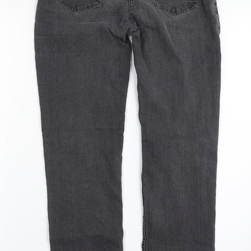 F&F Womens Grey  Cotton Straight Jeans Size 30 in L30 in Slim Zip