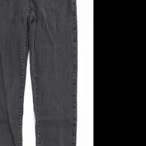 F&F Womens Grey  Cotton Straight Jeans Size 30 in L30 in Slim Zip