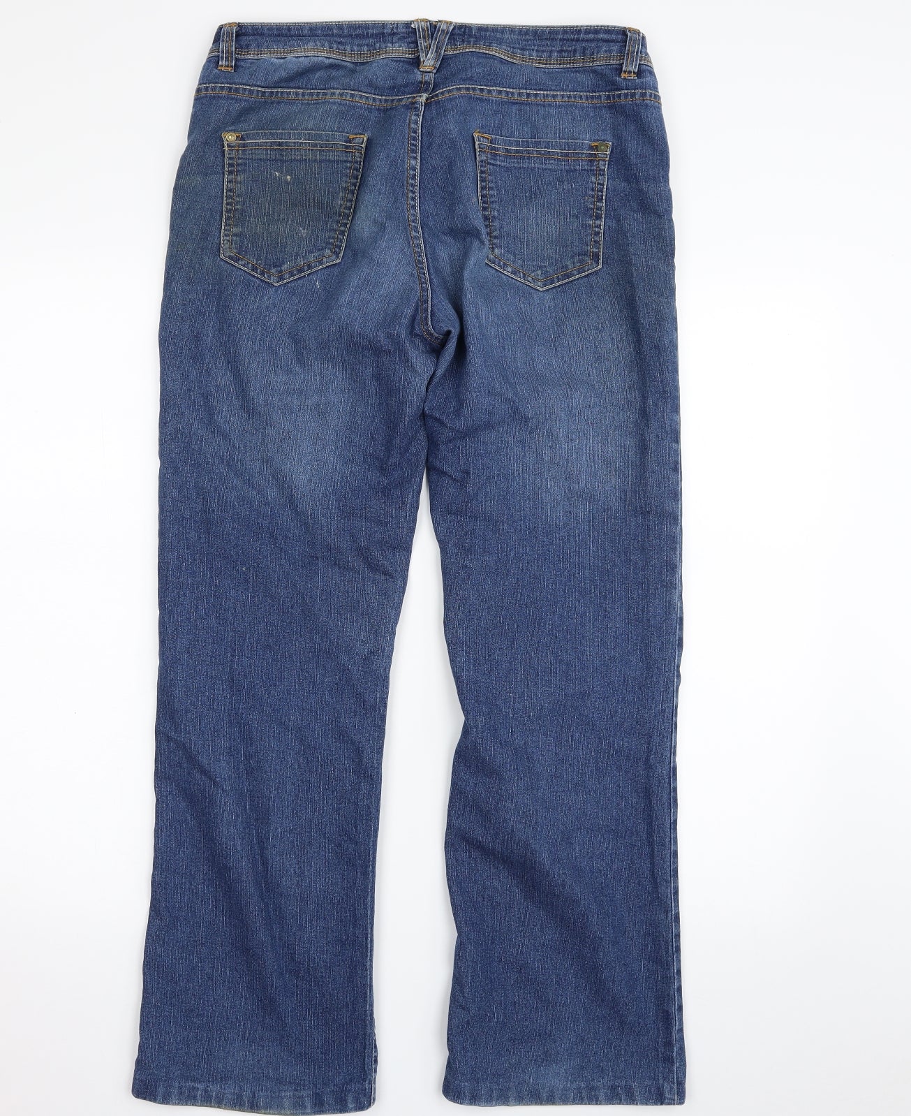 Dunnes Stores Womens Blue  Cotton Bootcut Jeans Size 10 L28 in Regular Zip