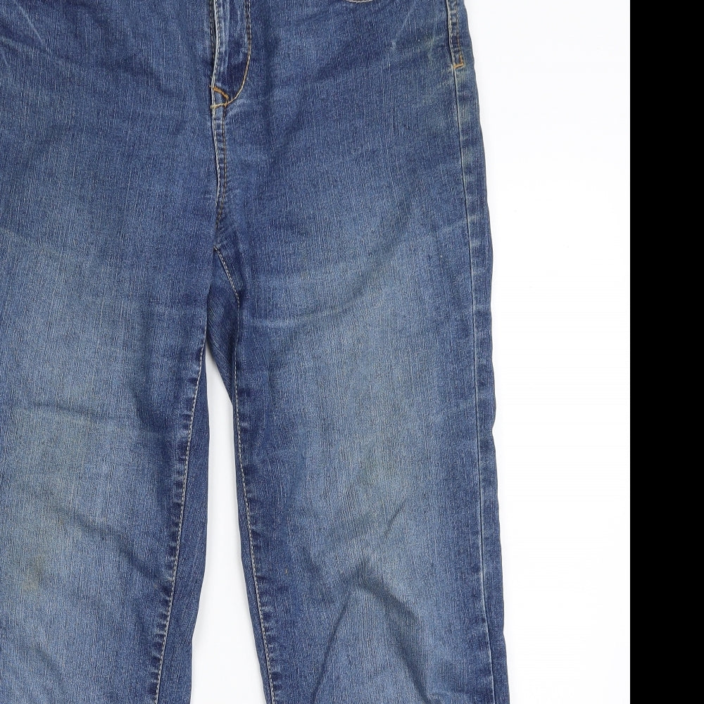 Dunnes Stores Womens Blue  Cotton Bootcut Jeans Size 10 L28 in Regular Zip