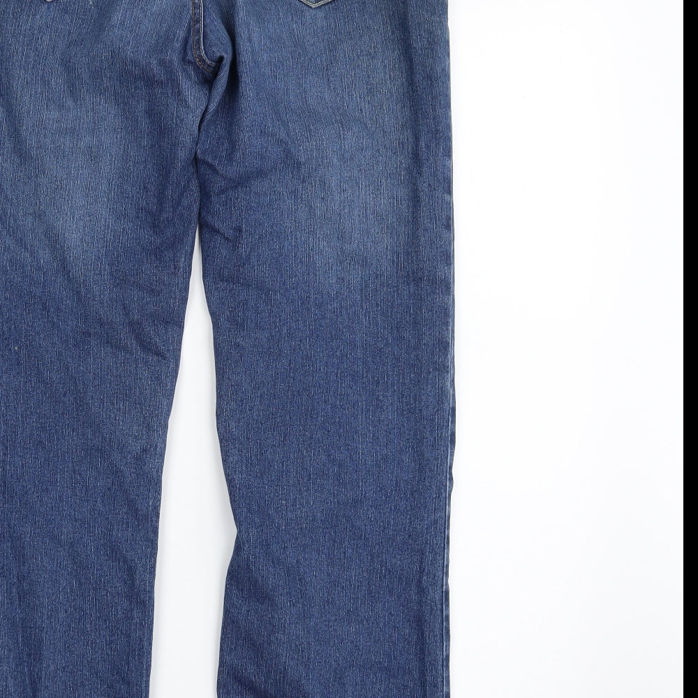 Dunnes Stores Womens Blue  Cotton Bootcut Jeans Size 10 L28 in Regular Zip