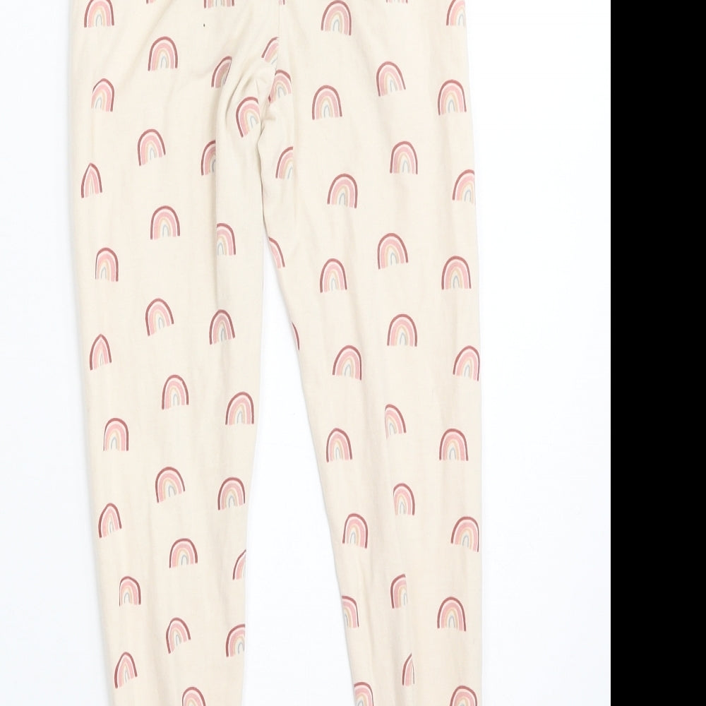 Primark Girls Pink  Cotton Jegging Trousers Size 6-7 Years  Slim  - Rainbow