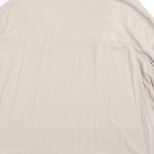 FRANK WALDER Womens Beige  Viscose Tunic T-Shirt Size 22 Boat Neck