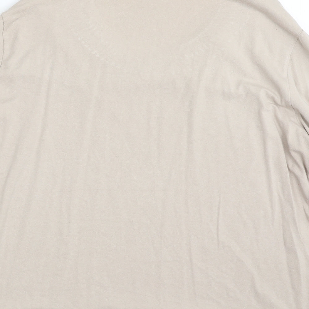 FRANK WALDER Womens Beige  Viscose Tunic T-Shirt Size 22 Boat Neck