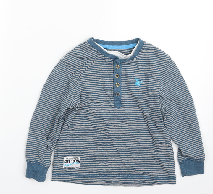 Dunnes Stores Boys Blue Striped Polyester Pullover Sweatshirt Size 5 Years  Pullover