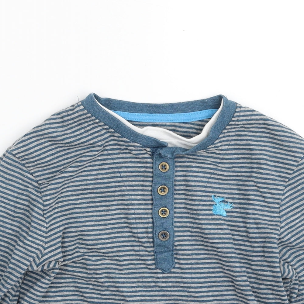 Dunnes Stores Boys Blue Striped Polyester Pullover Sweatshirt Size 5 Years  Pullover