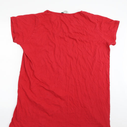 Primark Womens Red Solid 100% Cotton Top Nightshirt Size 18   - All I need is Love! Size 18-20