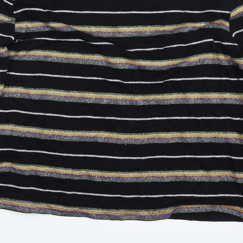 Topshop Womens Multicoloured Crew Neck Striped Viscose Pullover Jumper Size 12
