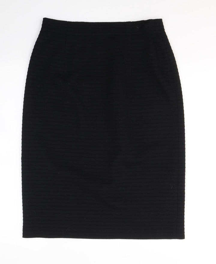 ara Womens Black Cotton Straight & Pencil Skirt Size 14