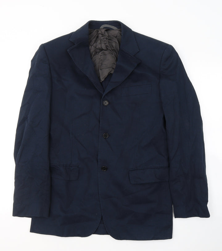brooksfield Mens Blue  Cotton Jacket Suit Jacket Size M