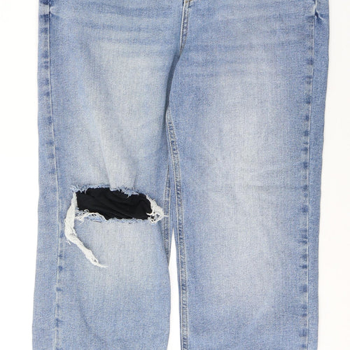 George Womens Blue  Cotton Mom Jeans Size 34 L28 in Regular Button