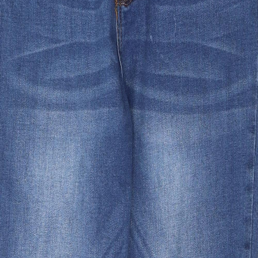 Brave Soul Womens Blue  Cotton Flared Jeans Size 12 L27 in Regular Button
