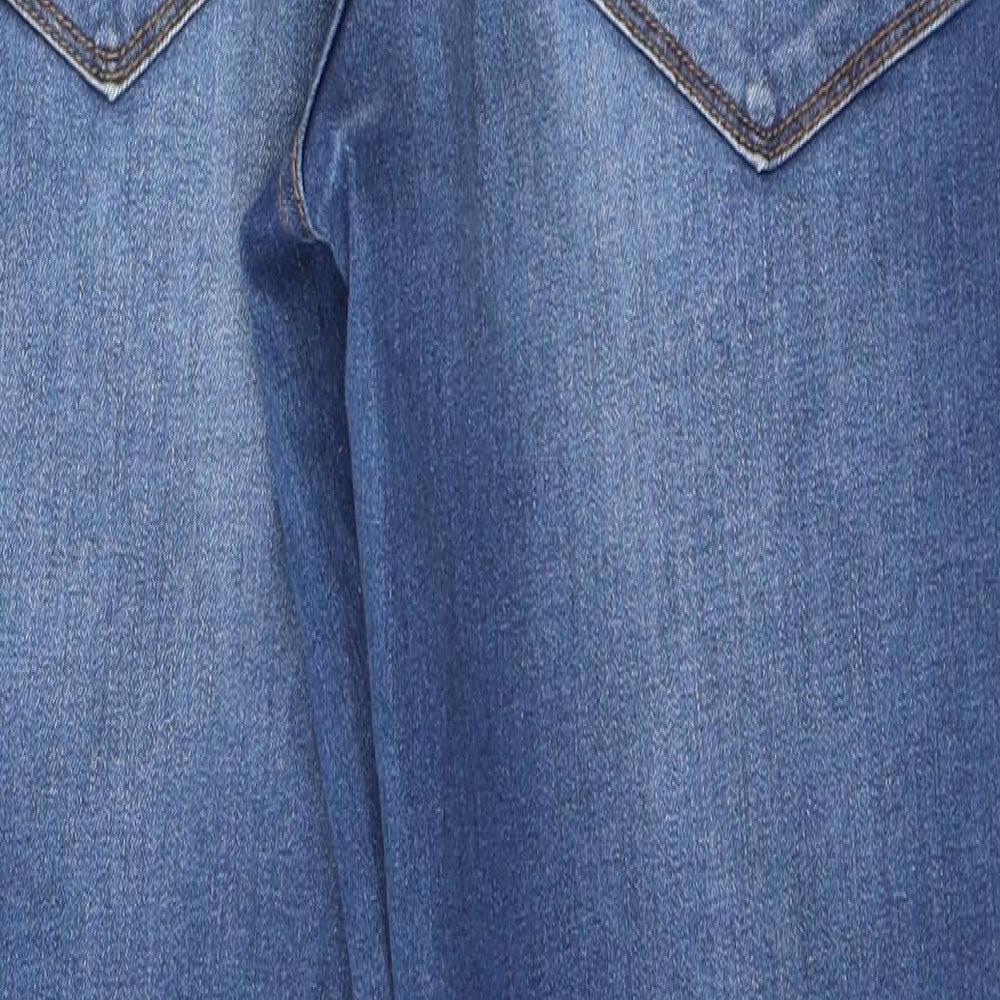 Brave Soul Womens Blue  Cotton Flared Jeans Size 12 L27 in Regular Button