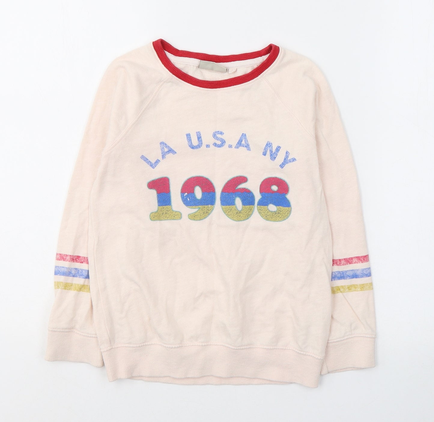 NEXT Girls Pink  Cotton Pullover Casual Size 7 Years Round Neck Pullover - USA