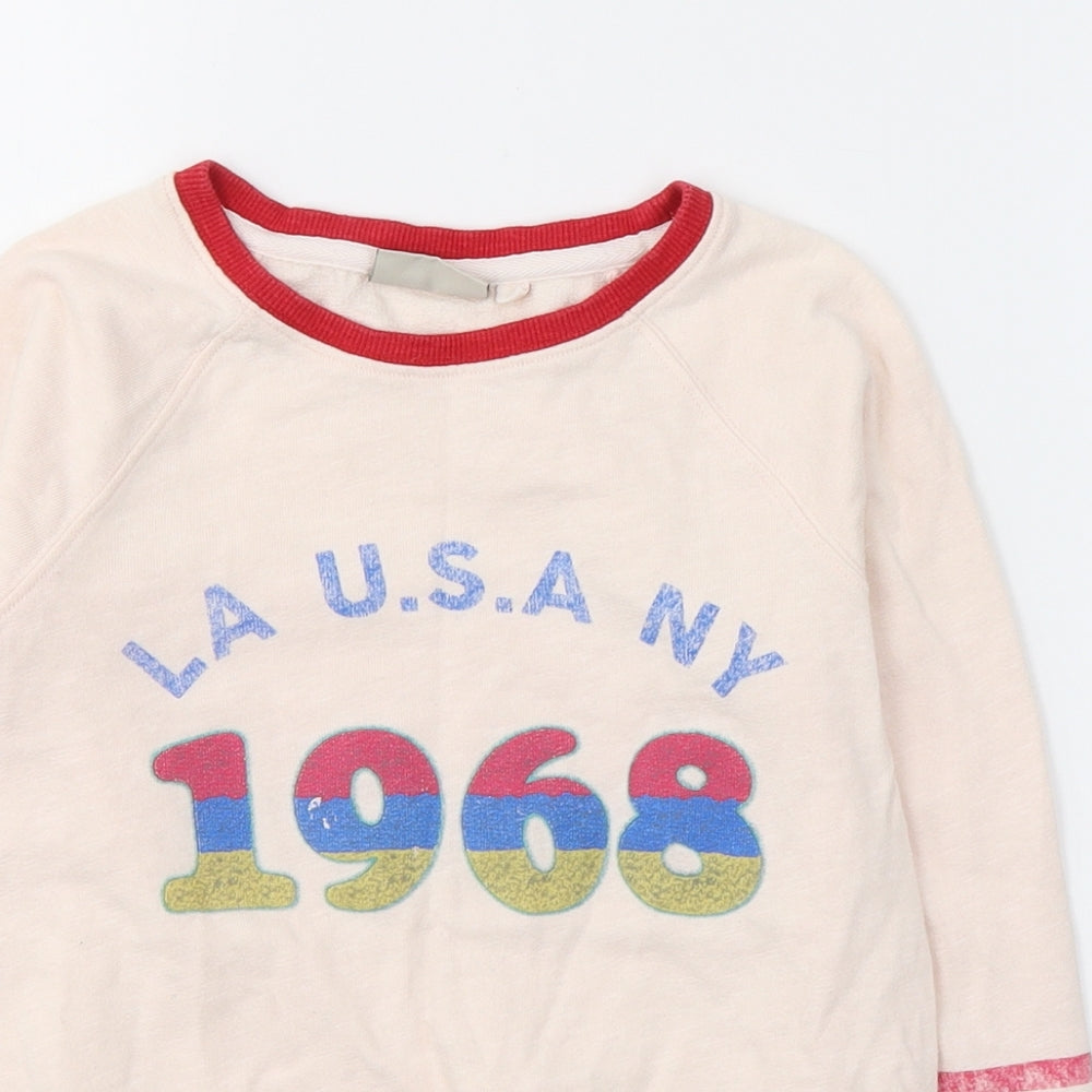 NEXT Girls Pink  Cotton Pullover Casual Size 7 Years Round Neck Pullover - USA