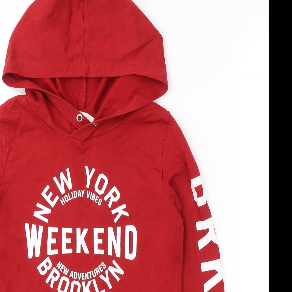 H&M Girls Red  Cotton Pullover Hoodie Size 11-12 Years  Pullover - Weekend