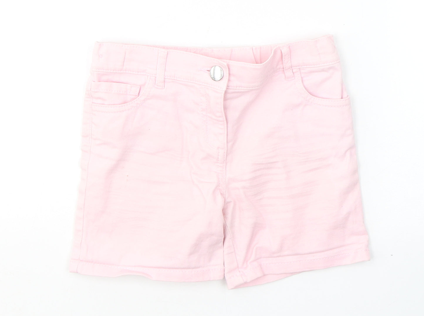 F&F Girls Pink  Cotton Hot Pants Shorts Size 5-6 Years  Regular Buckle