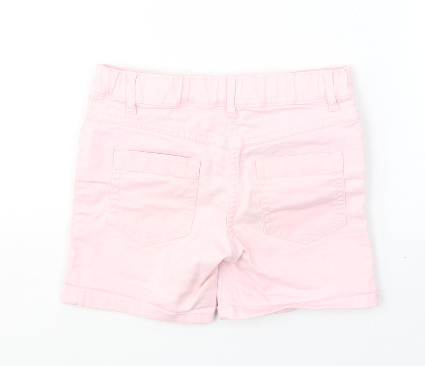 F&F Girls Pink  Cotton Hot Pants Shorts Size 5-6 Years  Regular Buckle