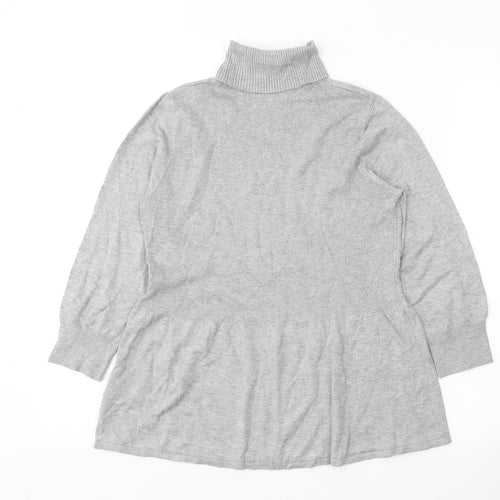 Marks and Spencer Womens Grey Roll Neck  Viscose Pullover Jumper Size 12