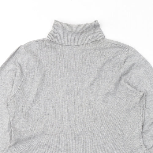 Marks and Spencer Womens Grey Roll Neck  Viscose Pullover Jumper Size 12