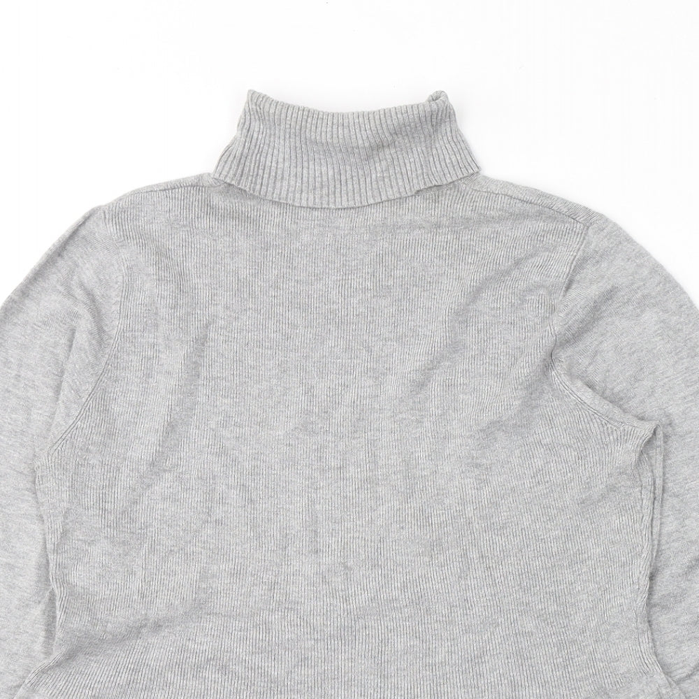 Marks and Spencer Womens Grey Roll Neck  Viscose Pullover Jumper Size 12
