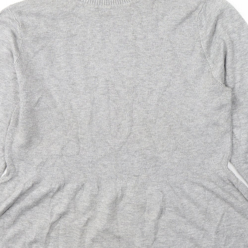 Marks and Spencer Womens Grey Roll Neck  Viscose Pullover Jumper Size 12