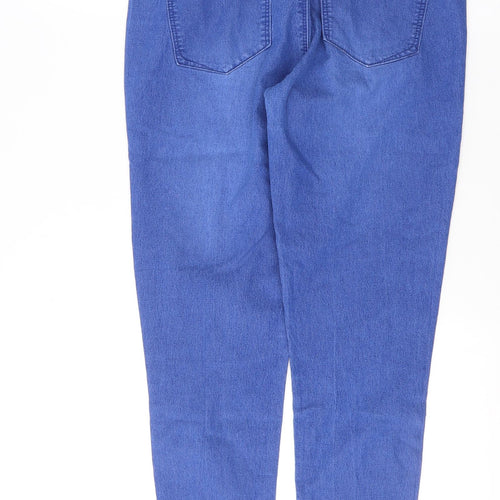 Denim & Co. Womens Blue  Cotton Skinny Jeans Size 12 L26 in Regular Button