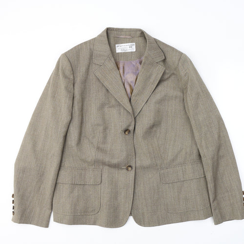 Impressions Womens Beige  Wool Jacket Suit Jacket Size 20