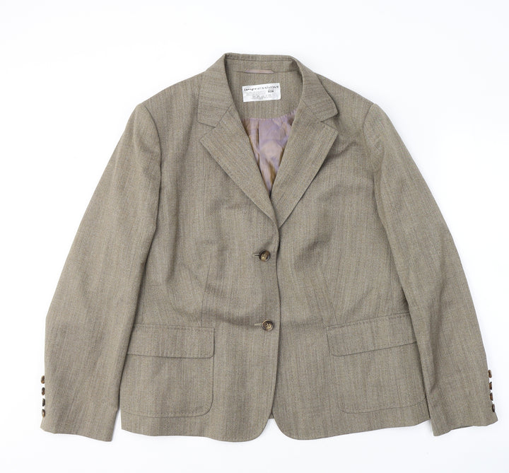 Impressions Womens Beige  Wool Jacket Suit Jacket Size 20