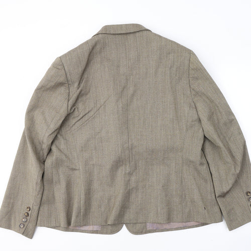 Impressions Womens Beige  Wool Jacket Suit Jacket Size 20