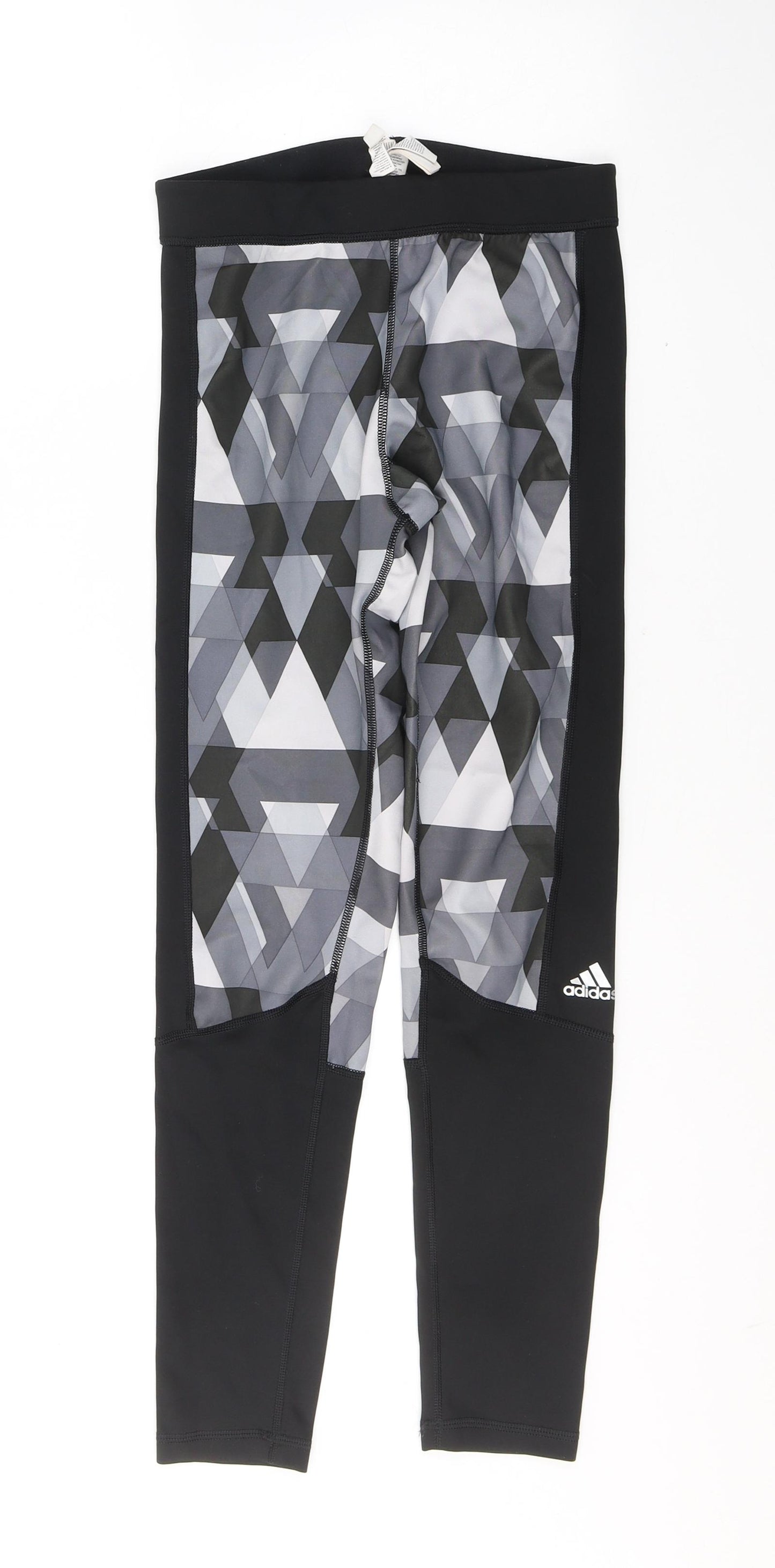 adidas Womens Black Colourblock Polyester Pedal Pusher Leggings Size 8 L26 in Regular Pullover