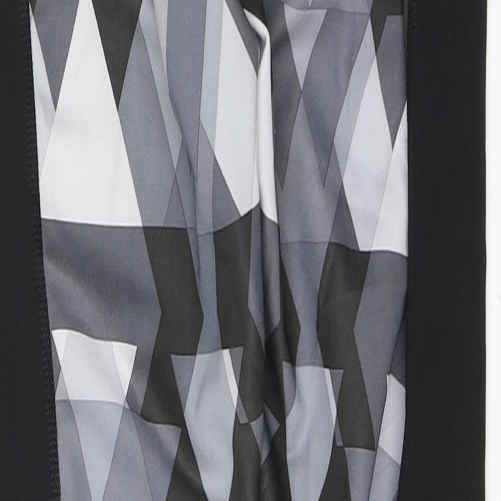 adidas Womens Black Colourblock Polyester Pedal Pusher Leggings Size 8 L26 in Regular Pullover