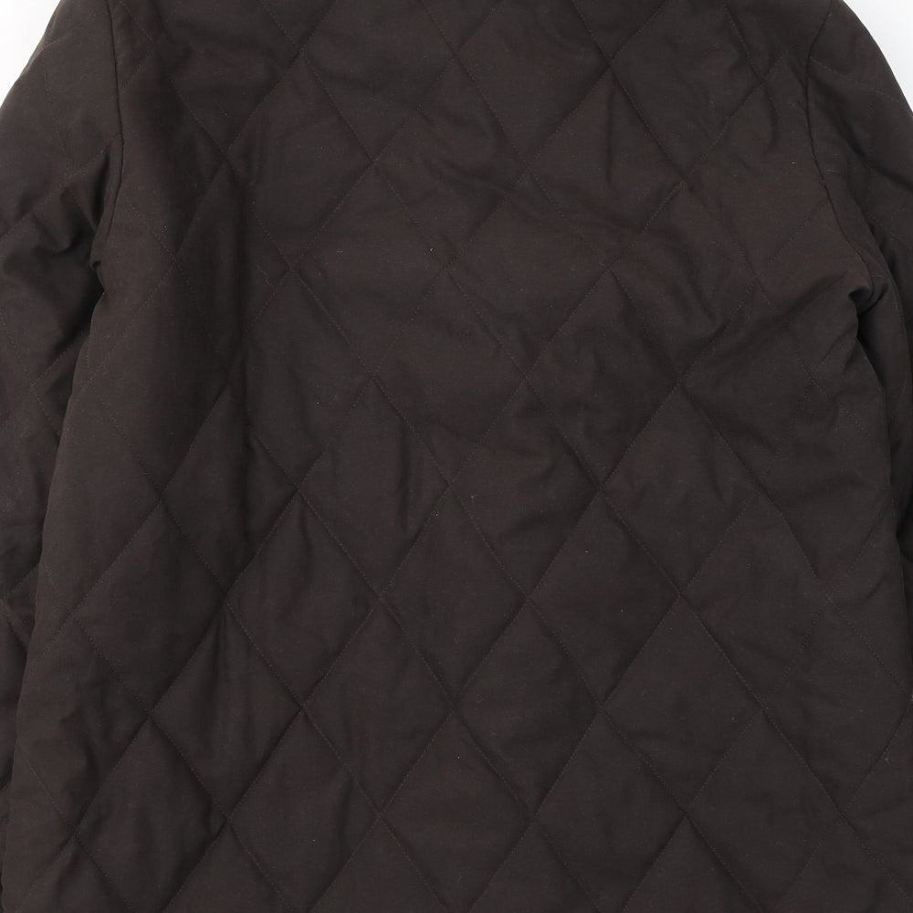 Marks and Spencer Womens Brown   Quilted Coat Size 12  Zip