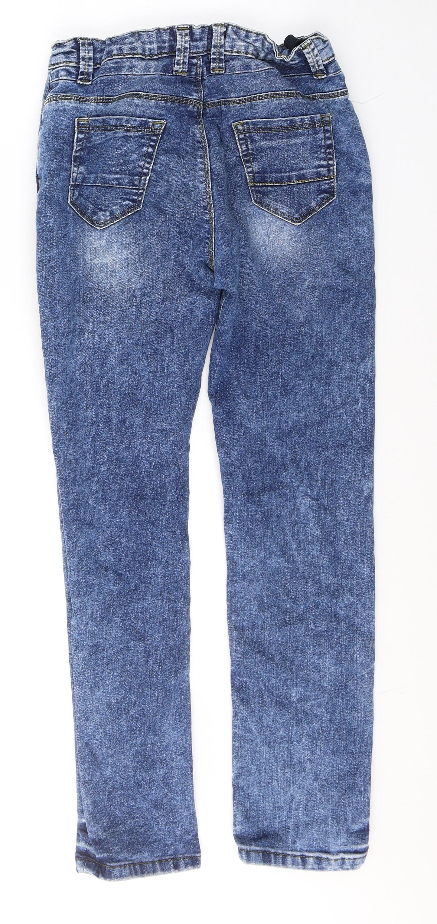 Denim & Co. Boys Blue  Cotton Skinny Jeans Size 12-13 Years  Regular Button