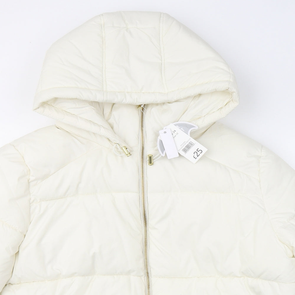 George Womens White   Puffer Jacket Coat Size 24  Zip