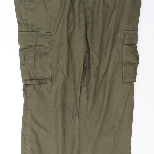 F&F Mens Green  Cotton Cargo Trousers Size 38 L30 in Relaxed Button
