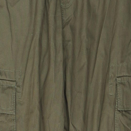 F&F Mens Green  Cotton Cargo Trousers Size 38 L30 in Relaxed Button