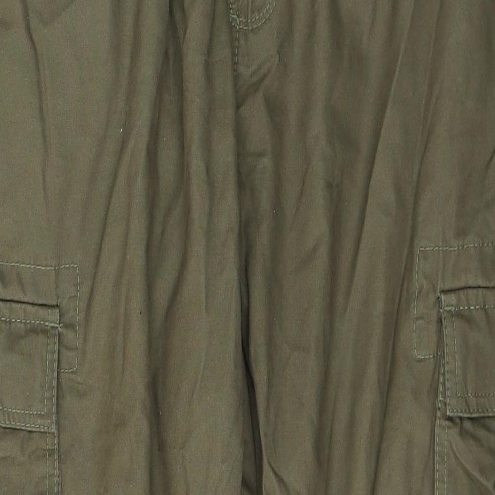 F&F Mens Green  Cotton Cargo Trousers Size 38 L30 in Relaxed Button