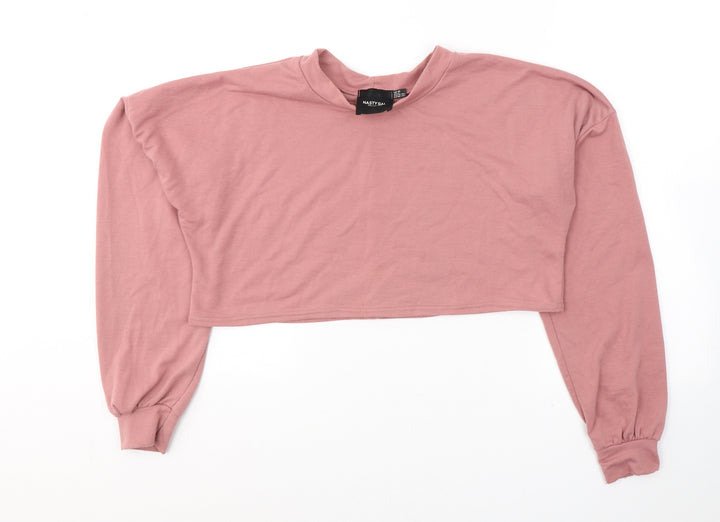 Nasty Gal Womens Pink  Cotton Pullover Sweatshirt Size 10  Pullover