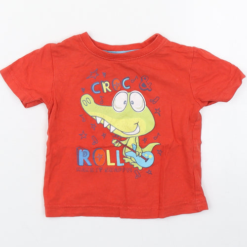 Early days Baby Red  100% Cotton Basic T-Shirt Size 12-18 Months Round Neck Pullover